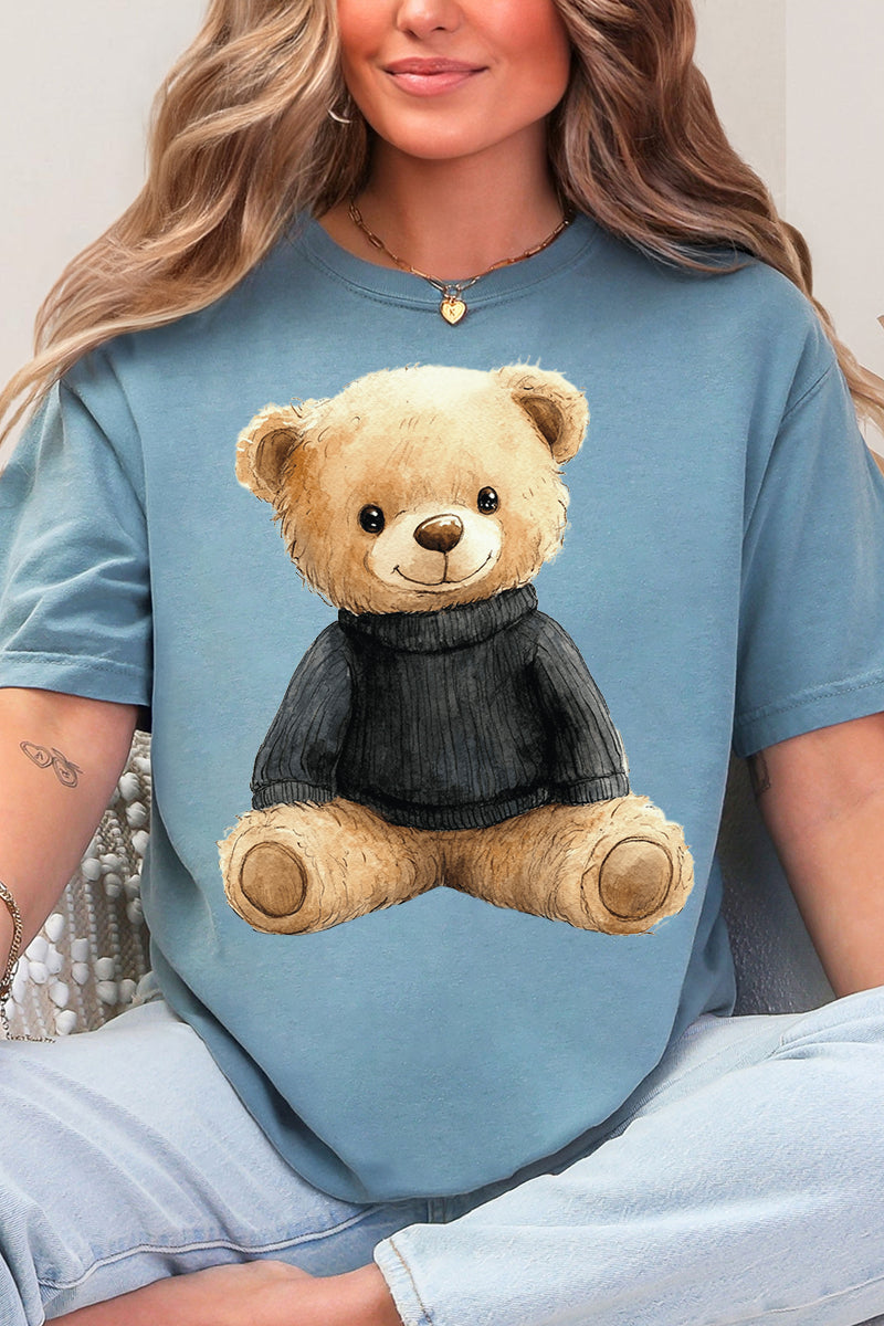 Black Vintage Teddy Bear Comfort Colors Adult Ring-Spun Cotton Tee