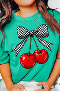 Checkered Cherry Dream Comfort Colors Adult Ring-Spun Cotton Tee