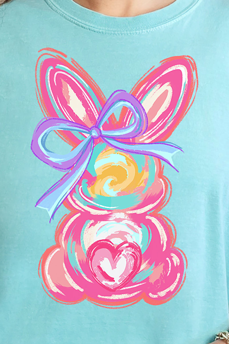 Neon Bunny Bow Comfort Colors Adult Ring-Spun Cotton Tee