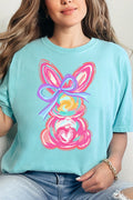 Neon Bunny Bow Comfort Colors Adult Ring-Spun Cotton Tee