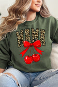 Leopard Cherry Mama Heavy-weight Crew Sweatshirt product image 1