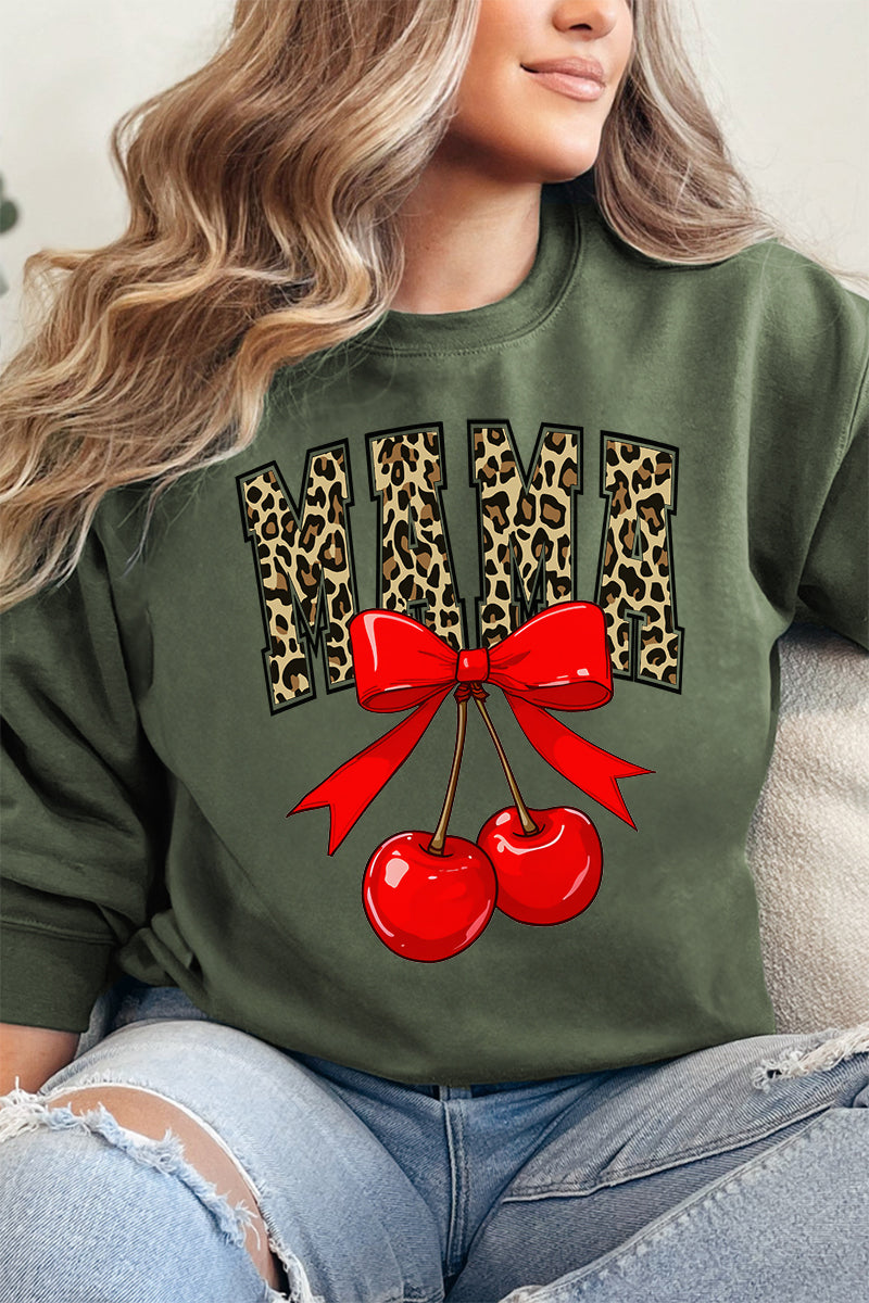 Leopard Cherry Mama Heavy-weight Crew Sweatshirt product image 1