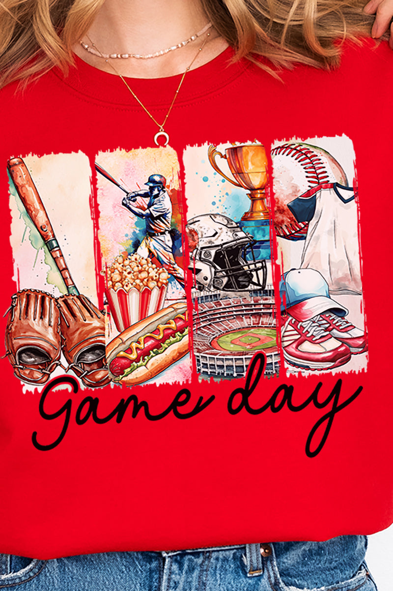 Retro Baseball Game Day Heavy-weight Crew Sweatshirt product image 2