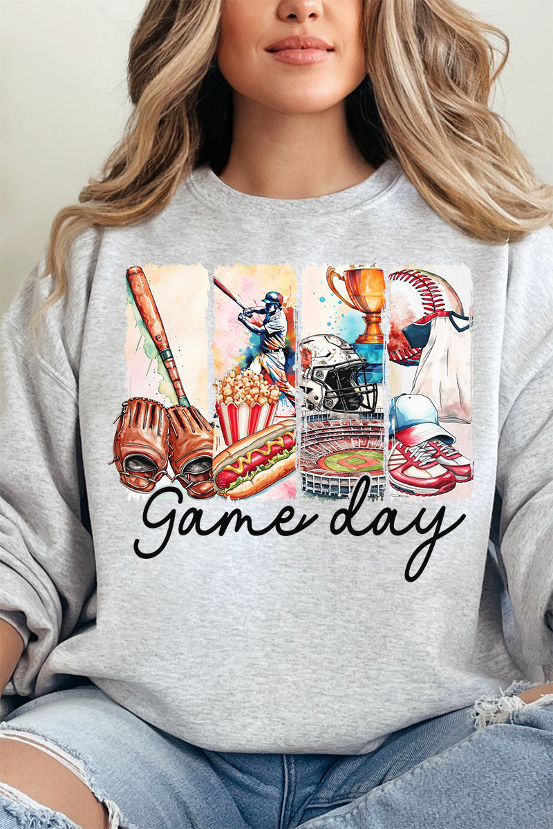 Retro Baseball Game Day Heavy-weight Crew Sweatshirt product image 16