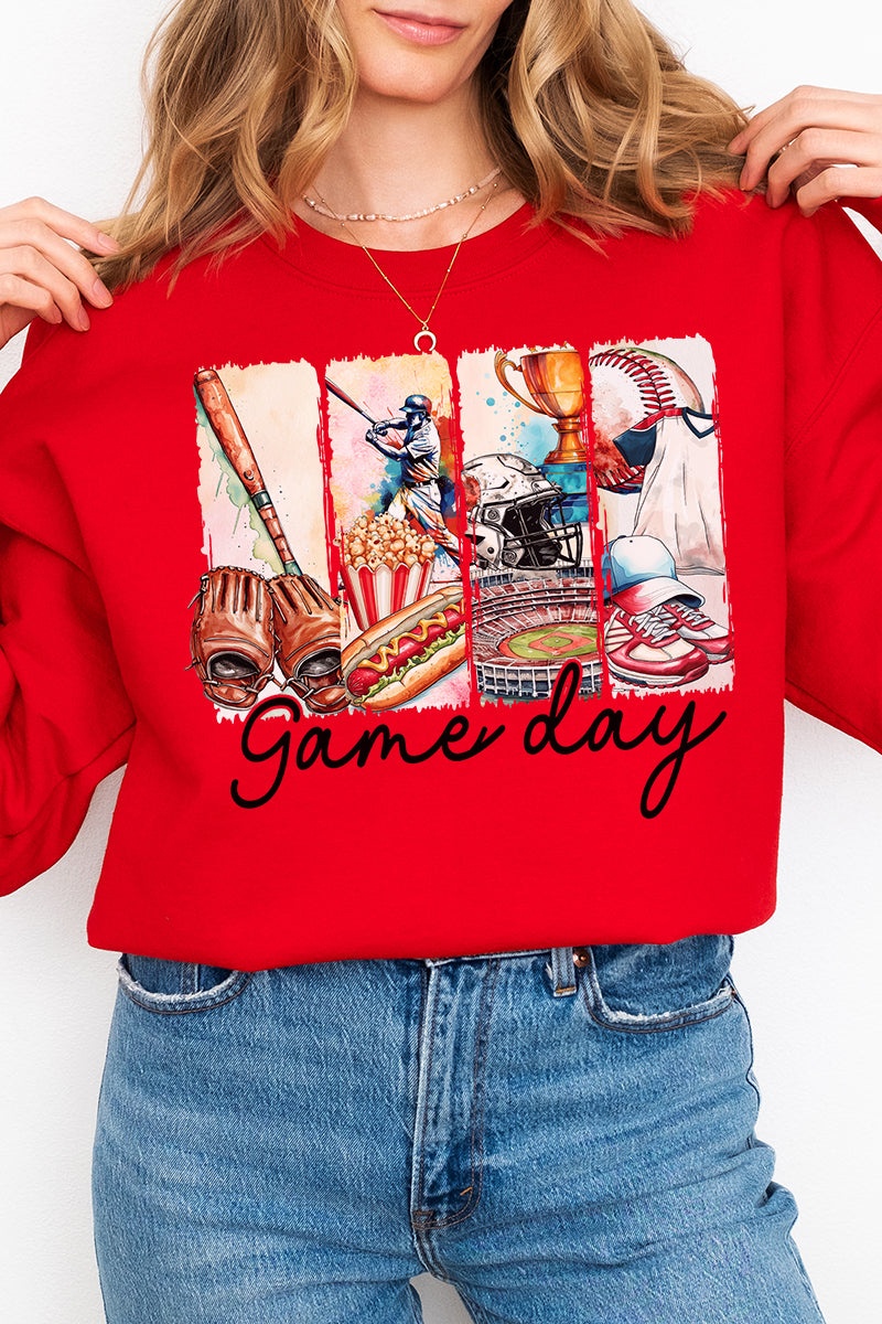 Retro Baseball Game Day Heavy-weight Crew Sweatshirt product image 1