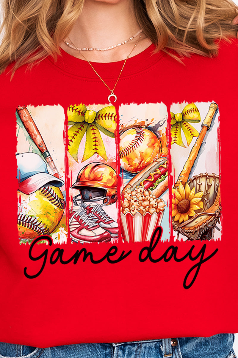 Retro Softball Game Day Heavy-weight Crew Sweatshirt product image 2