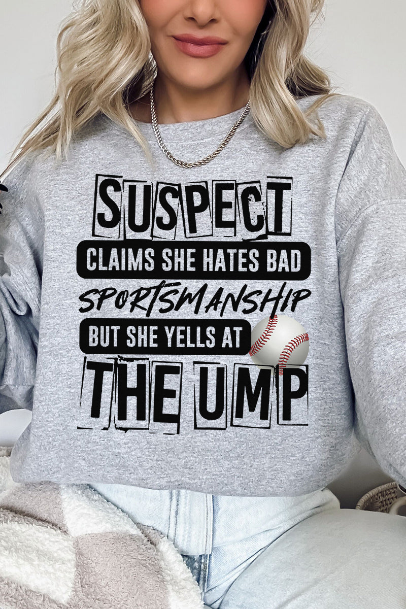 Suspect Yells At The Ump Heavy-weight Crew Sweatshirt product image 1