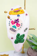 White Day Of The Dead Seed Bead Knotted Headband