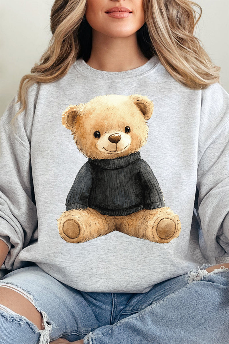 Black Vintage Teddy Bear Unisex NuBlend Crew Sweatshirt product image 1