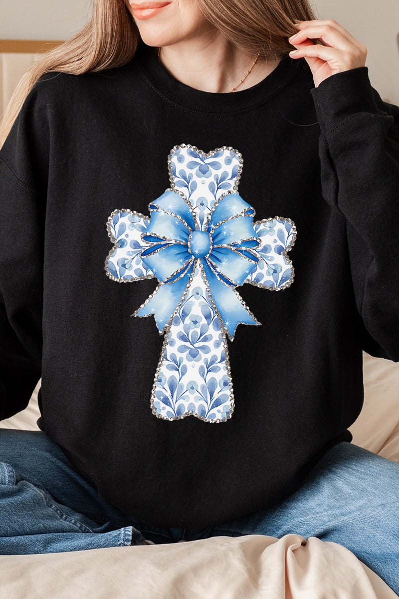 Blue Chinoiserie Cross Unisex NuBlend Crew Sweatshirt product image 10