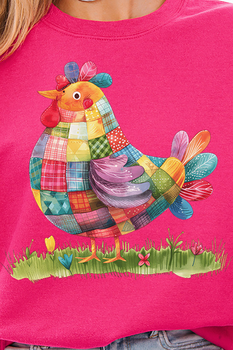 Faux Patchwork Chicken Unisex NuBlend Crew Sweatshirt product image 2