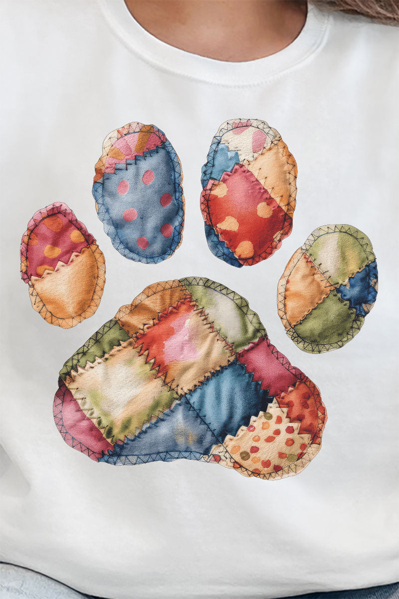 Faux Patchwork Paw Unisex NuBlend Crew Sweatshirt product image 2