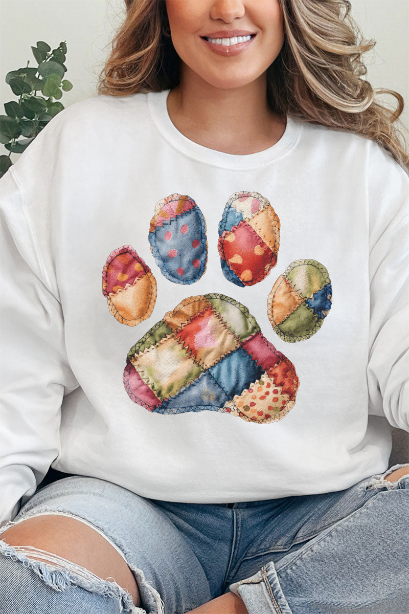 Faux Patchwork Paw Unisex NuBlend Crew Sweatshirt product image 1