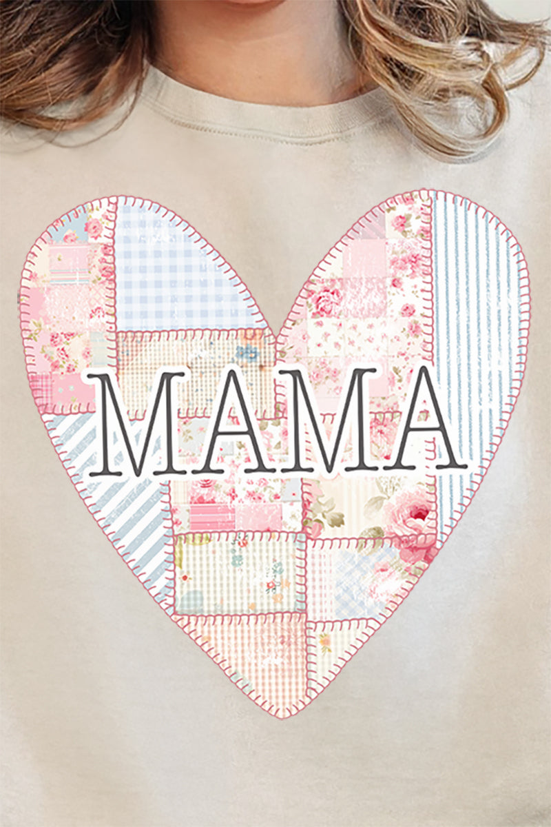 Faux Patchwork Quilt Mama Heart Unisex NuBlend Crew product image 2