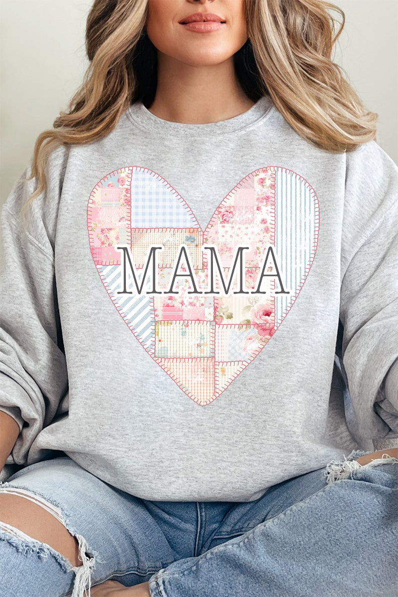 Faux Patchwork Quilt Mama Heart Unisex NuBlend Crew product image 13