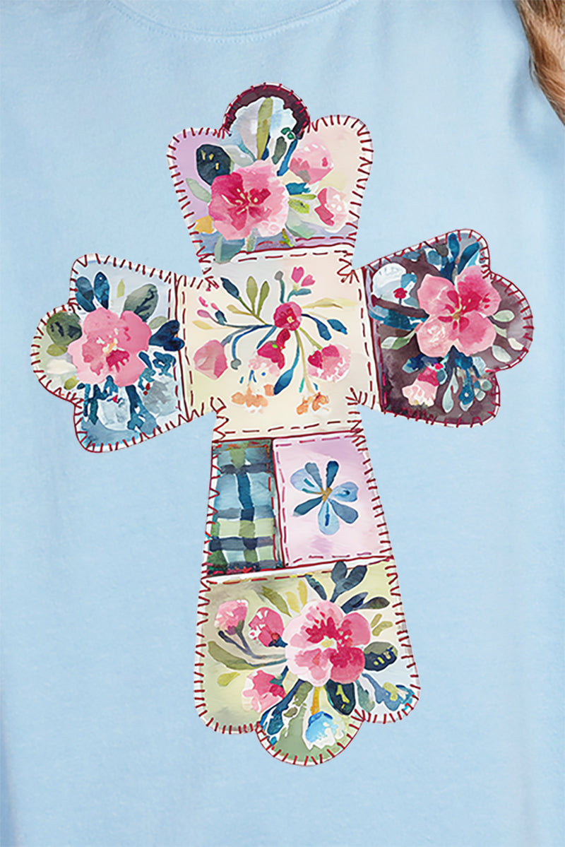 Faux Quilted Cross Unisex NuBlend Crew Sweatshirt product image 2