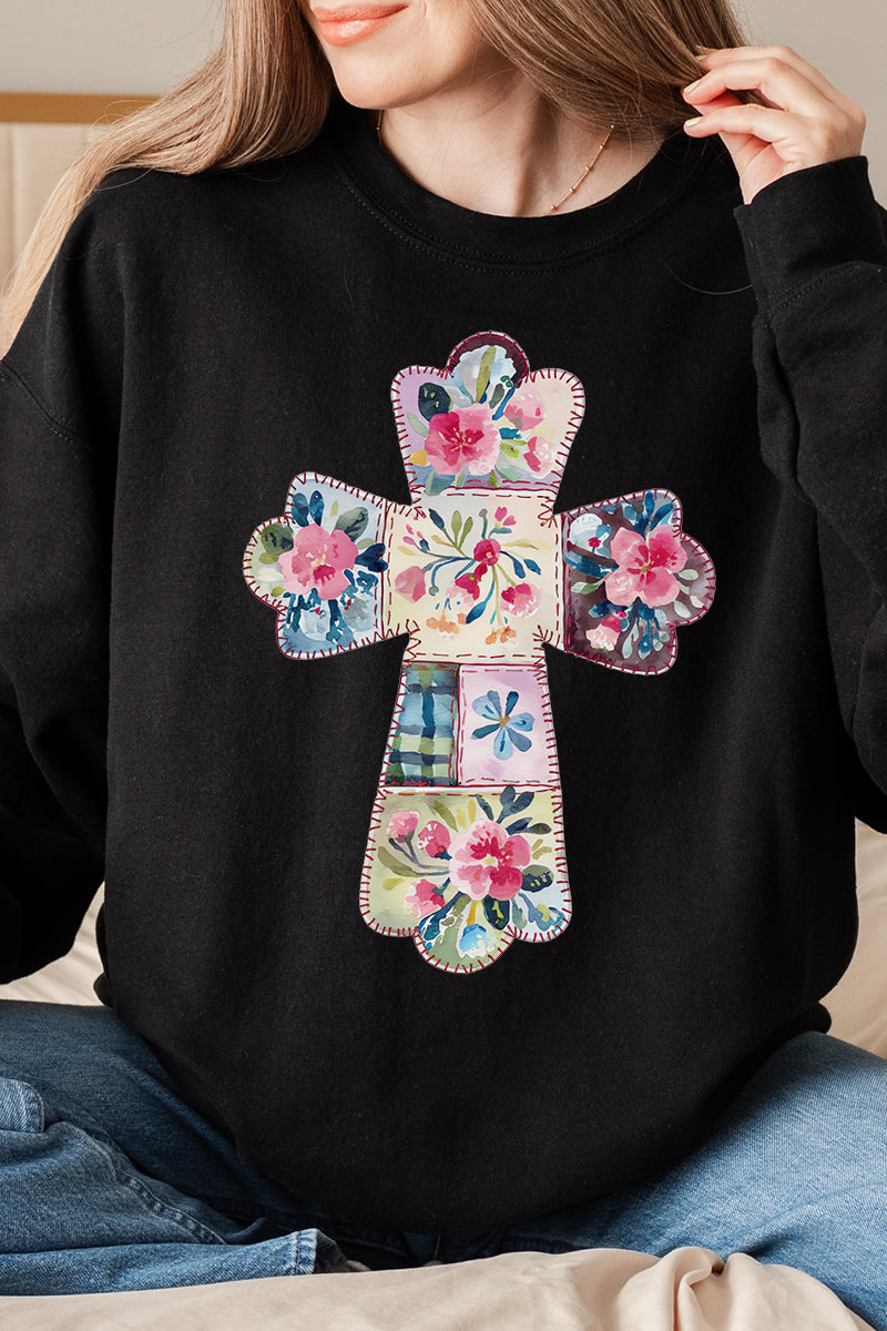 Faux Quilted Cross Unisex NuBlend Crew Sweatshirt product image 13