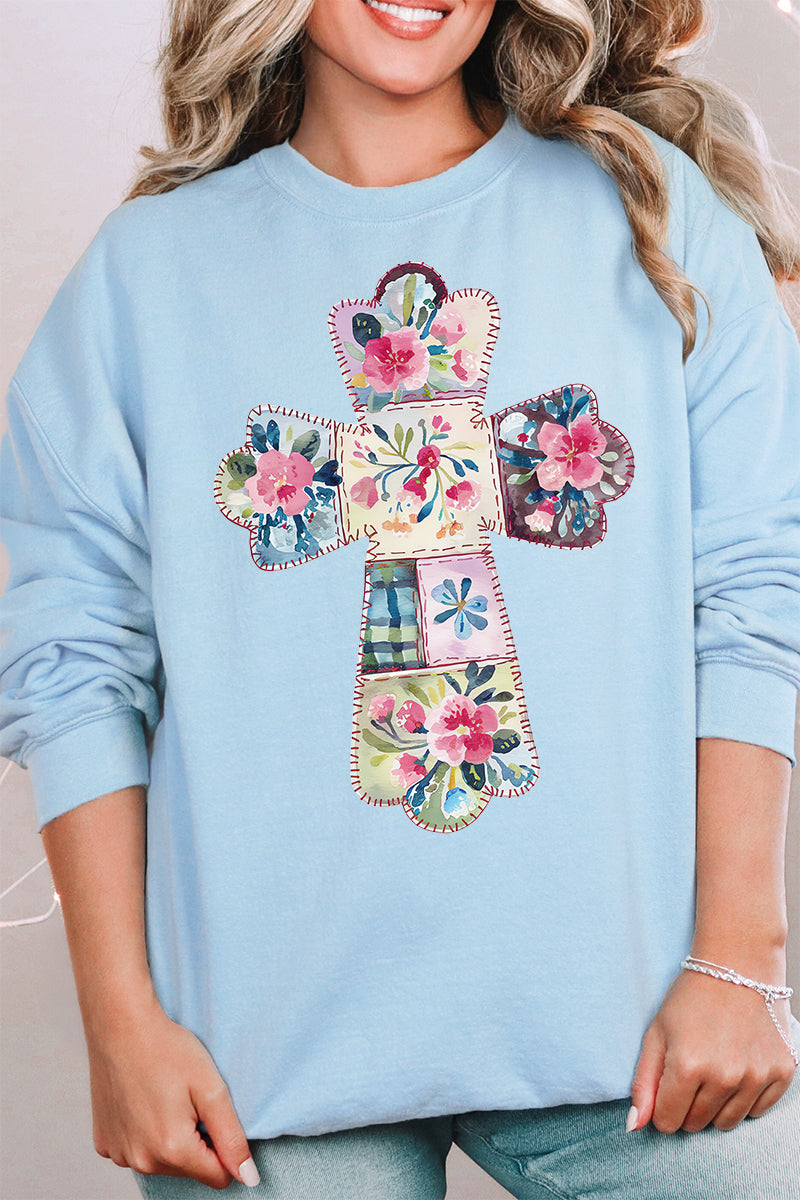 Faux Quilted Cross Unisex NuBlend Crew Sweatshirt product image 1