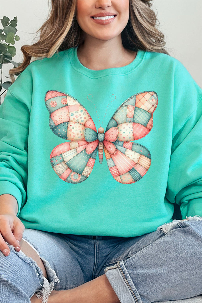 Patchwork Butterfly Unisex NuBlend Crew Sweatshirt product image 1