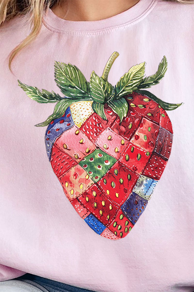 Faux Patchwork Strawberry Unisex NuBlend Crew Sweatshirt product image 2
