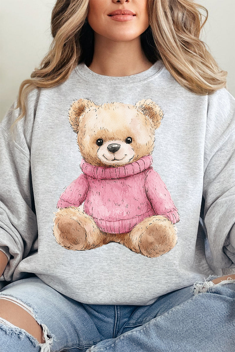 Pink Vintage Teddy Bear Unisex NuBlend Crew Sweatshirt product image 14