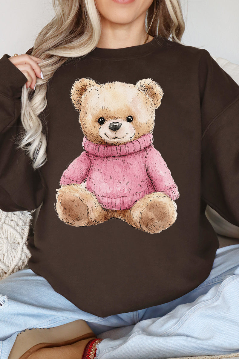 Pink Vintage Teddy Bear Unisex NuBlend Crew Sweatshirt product image 1