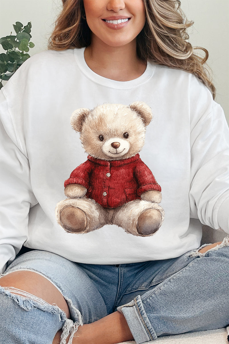 Red Vintage Teddy Bear Unisex NuBlend Crew Sweatshirt product image 1