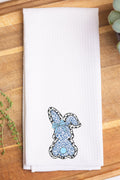 Blue Bunny Chinoiserie Waffle Kitchen Towel