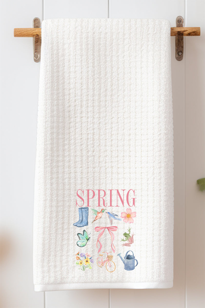 Spring Garden Waffle Kitchen Towel
