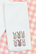 Vintage Bunny Blooms Waffle Kitchen Towel