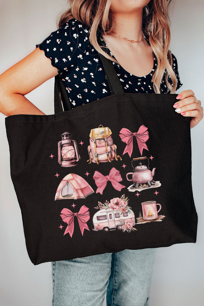 Camping Coquette Canvas Jumbo Tote