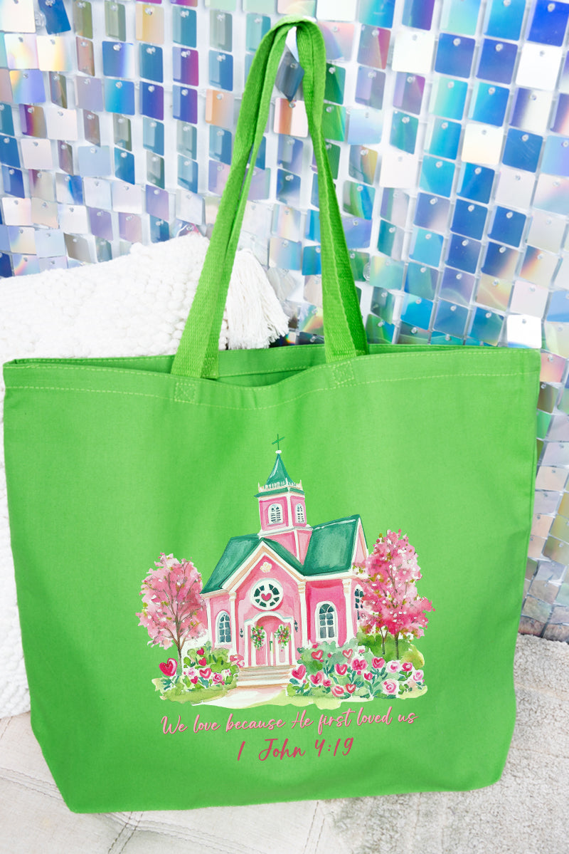 First Loved, Forever Loved Canvas Jumbo Tote