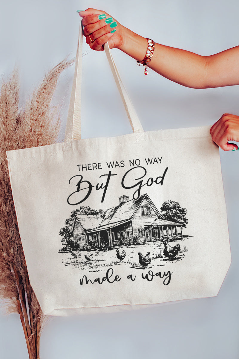 God Made A Way Canvas Jumbo Tote
