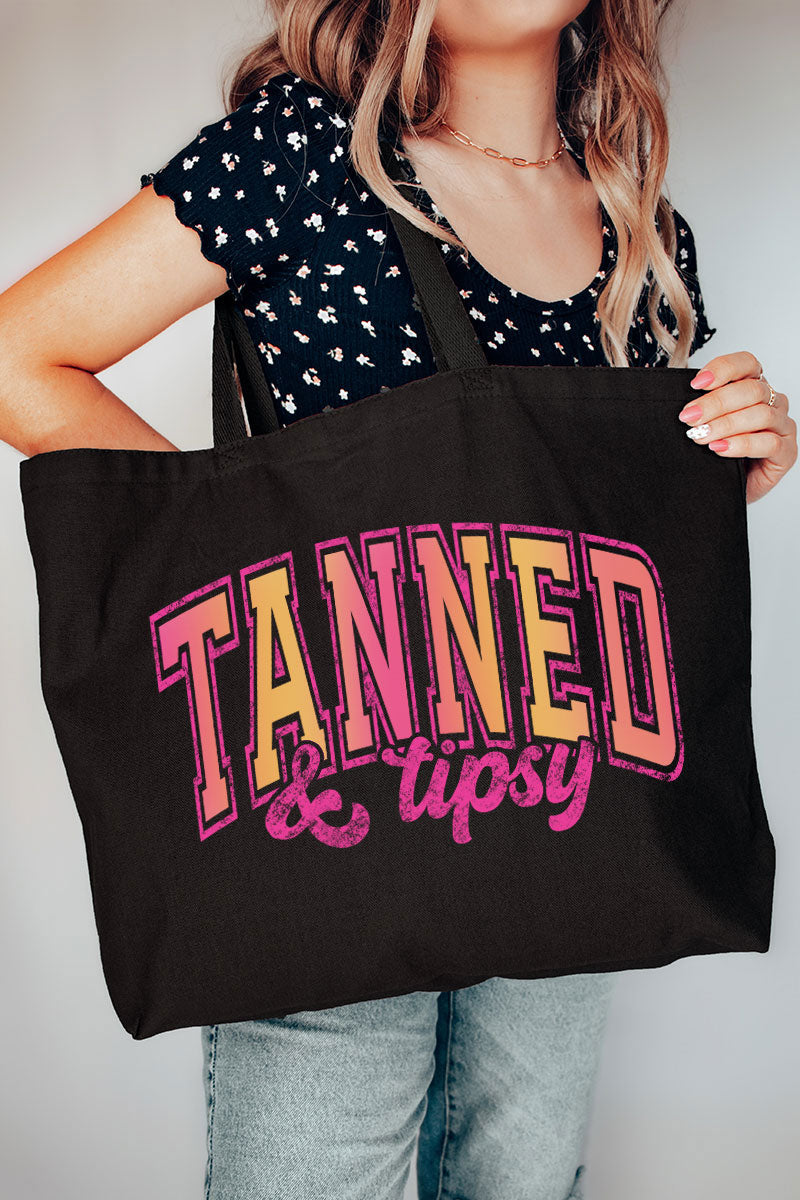 Tropical Tipsy Tones Canvas Jumbo Tote